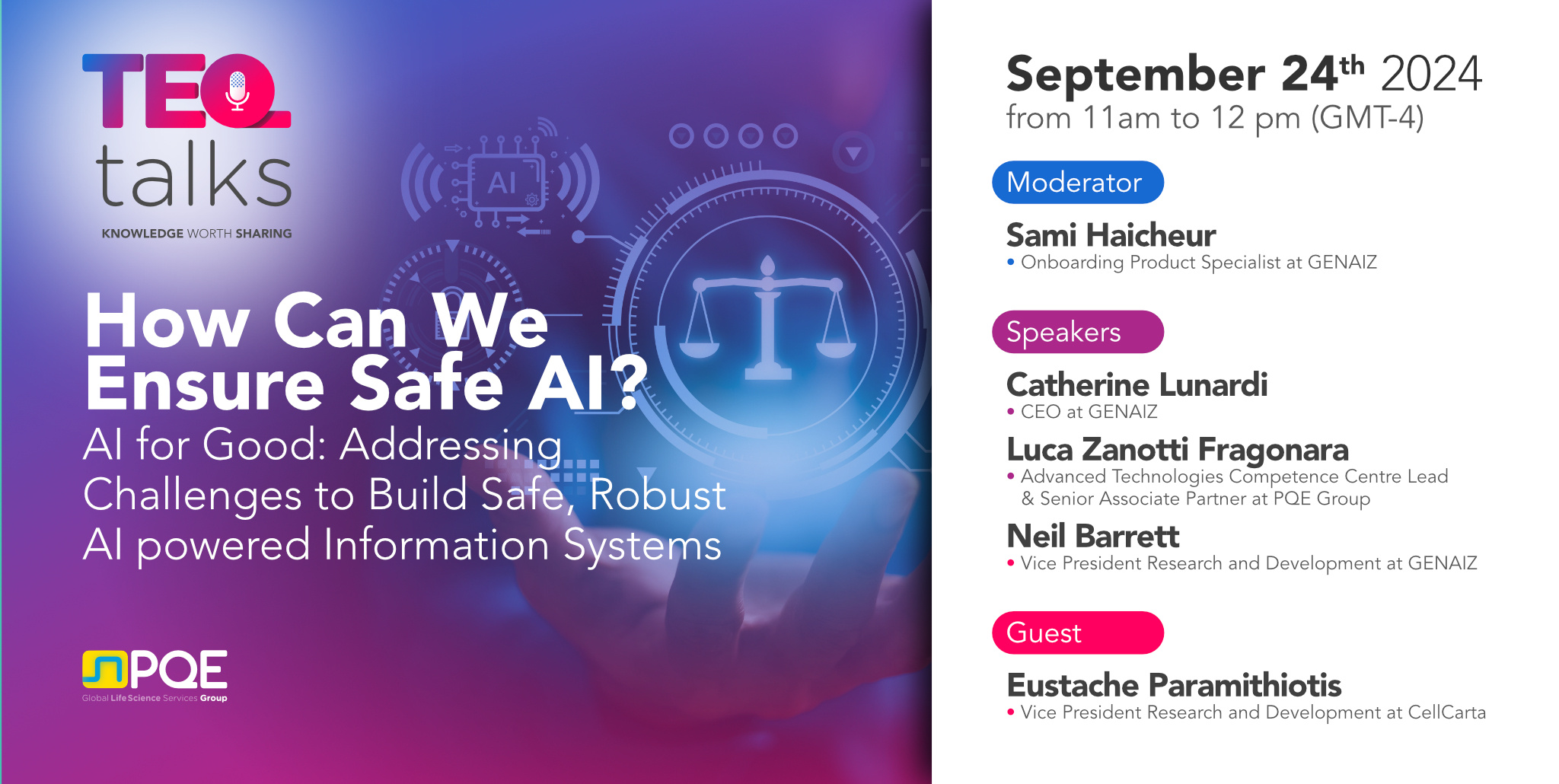 How Can We Ensure Safe AI? - Live TEQ Talk